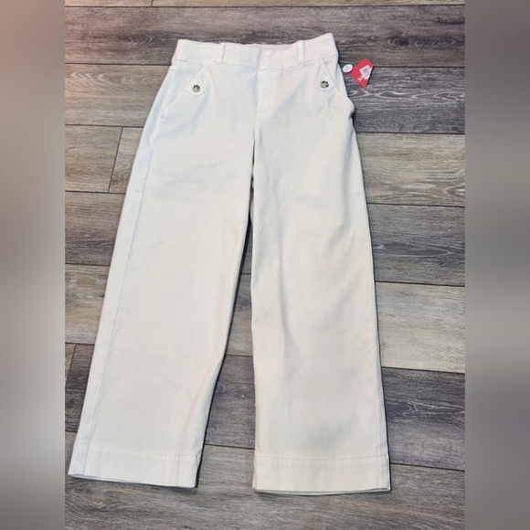 SPANX Pants - Spanx Cream Stretch Twill Crop Wide Leg Pants Size Small Petite. New with tags